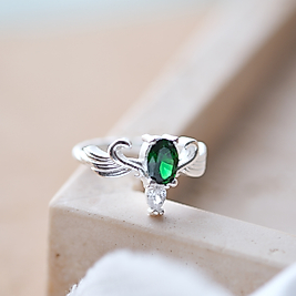 doğal zümrüt taşlı özel tasarım yüzük