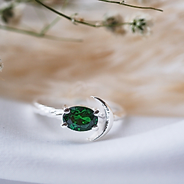 doğal zümrüt taşlı özel tasarım yüzük