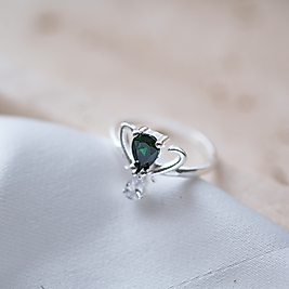 doğal zümrüt taşlı özel tasarım yüzük