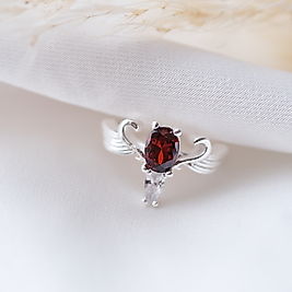 doğal garnet taşlı özel tasarım yüzük