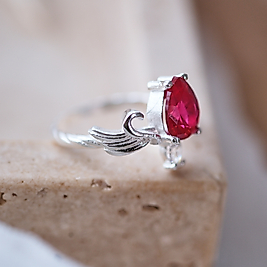 Doğal ruby taşlı özel tasarım yüzük