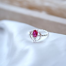 Doğal ruby taşlı özel tasarım yüzük