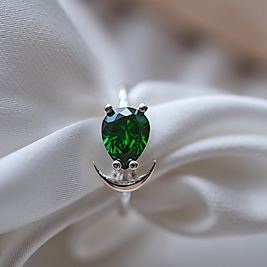 doğal zümrüt taşlı özel tasarım yüzük