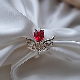 Doğal ruby taşlı özel tasarım yüzük